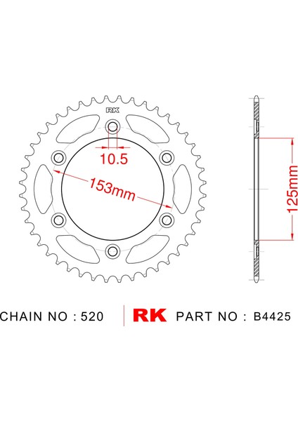 Honda CRF 250 L Çelik Arka Dişli B4425-40 (2013-2020)