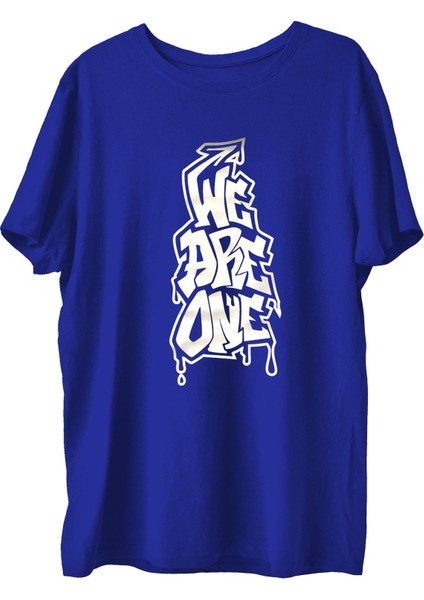 WEAREONE2W Baskılı Penye Boks Sporcu T-Shirt