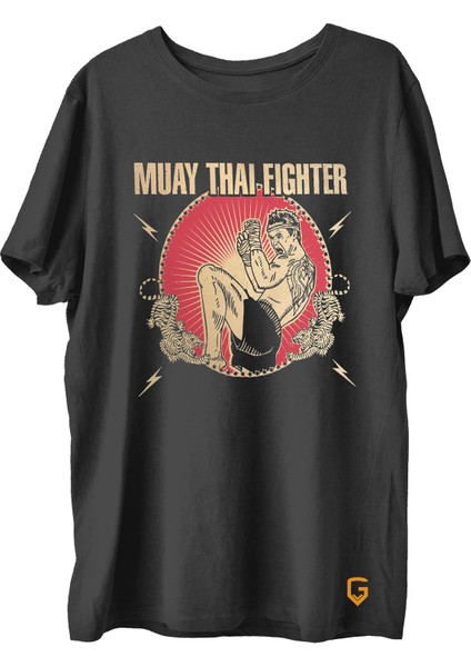 Muay Thai Baskılı Penye Sporcu T-Shirt