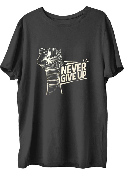 Ngu Baskılı Penye Boks Sporcu T-Shirt