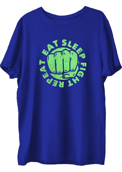 Eatsleep Baskılı Penye Boks Sporcu T-Shirt