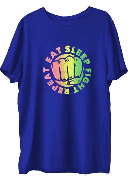 Eatsleepx Baskılı Penye Boks Sporcu T-Shirt