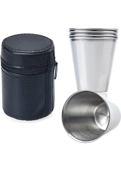 Çelik Shot Bardak (4ADET + Çanta)
