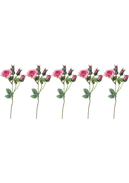 5 Parça Gerçekçi Yapay Çiçekler Masa Centerpieces Iç Mekan Dekor Rosy Için