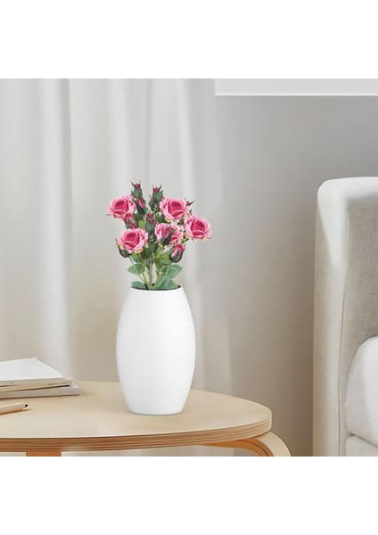 5 Parça Gerçekçi Yapay Çiçekler Masa Centerpieces Iç Mekan Dekor Rosy Için