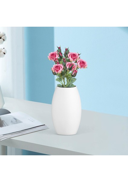 5 Parça Gerçekçi Yapay Çiçekler Masa Centerpieces Iç Mekan Dekor Rosy Için