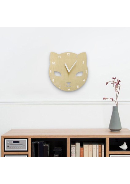 8 Inç Ahşap Asılı Duvar Saati Izle Git Olmayan Otel Mağazaları Cafe Kreş Kedi modelleri
