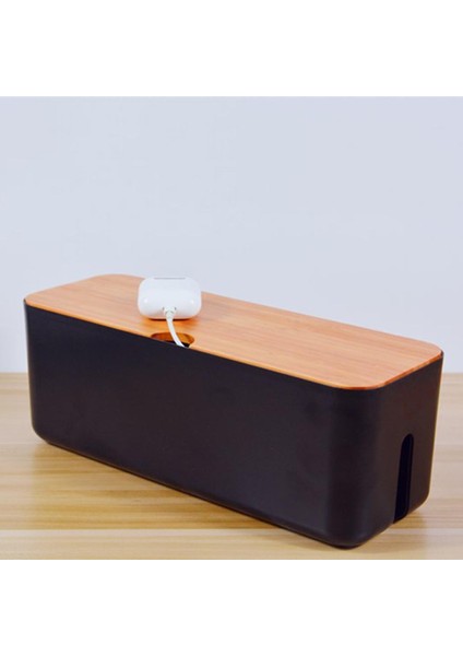 Güç Şeridi Için Kablo Yönetimi Organizatör Kutusu USB Kordon Gizleme Yöneticisi Kutusu Kılıf Siyah(Yurt Dışından)