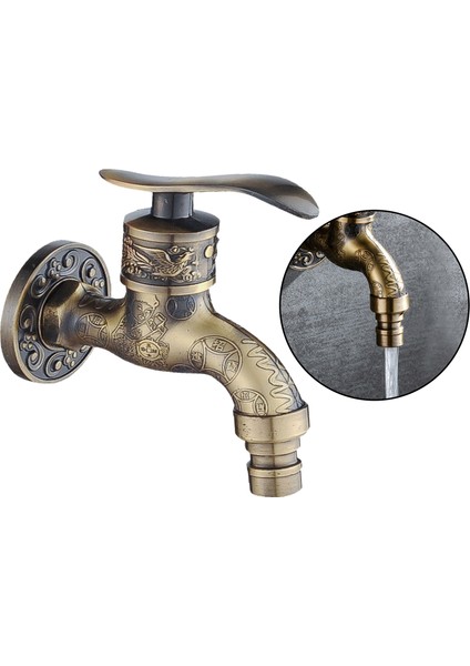 Duvar Çinko Alaşım Bibcock Bahçe Çamaşırhane Lavabo Bataryası Paspas Taps Bronz indirimleri