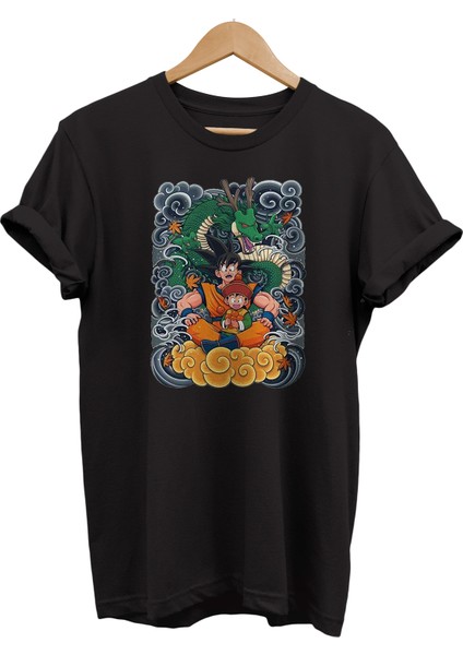 Dragonball Baskılı %100 Pamuk Oversize T-Shirt Büyük Beden Tişört