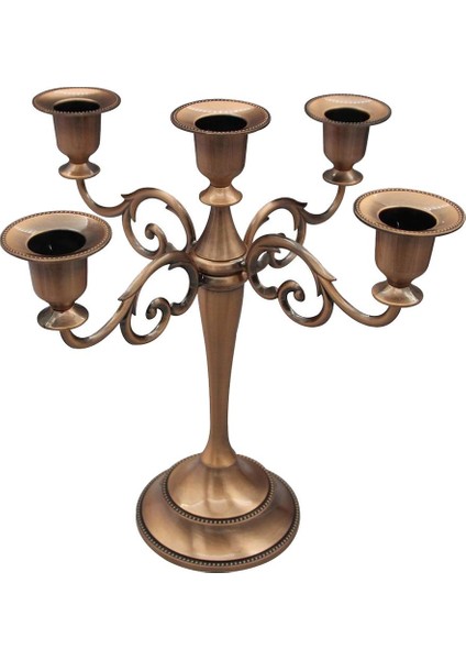5-Mum Metal Şamdan Şamdan 10 '' Mumluk Mum Kırmızı Standı modelleri