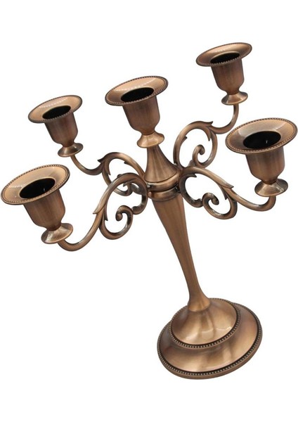 5-Mum Metal Şamdan Şamdan 10 '' Mumluk Mum Kırmızı Standı indirimleri