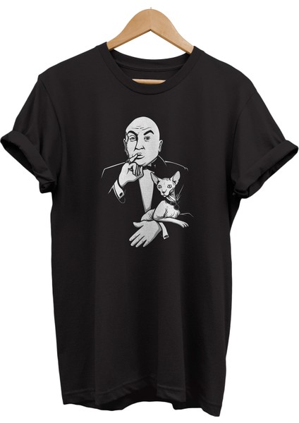 Dr. Evil Baskılı %100 Pamuk Oversize T-Shirt Büyük Beden Tişört
