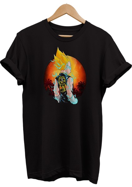 Dragonball Baskılı %100 Pamuk Oversize T-Shirt Büyük Beden Tişört