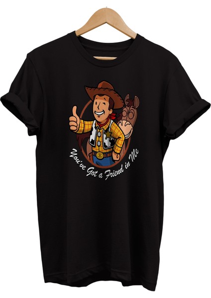 Toy Story Woody Baskılı %100 Pamuk Oversize T-Shirt Büyük Beden Tişört