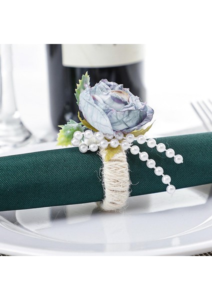 6x Napkin Yüzükler Sevgililer Günü Festivali Masa Dekorasyonu Için Peçete Tokaları Mavi (Yurt Dışından) fırsatları