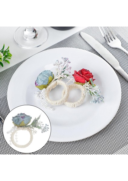6x Napkin Yüzükler Sevgililer Günü Festivali Masa Dekorasyonu Için Peçete Tokaları Mavi (Yurt Dışından) indirimleri