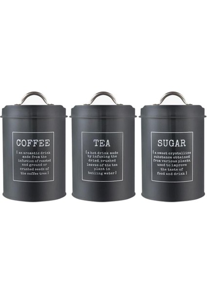 3x Mutfak Depolama Kavanoz Çay Kahve Şeker Bider (Yurt Dışından)