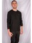 Siyah Renk Siyah Çizgi Detaylı Erkek Sweatshirt 2