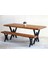 Doğal Ağaç Masif Kütük Masa 75 cm x 115 cm + 1 Bank Bench ( Metal Ayak ) 3