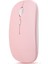 1600 Dpı Şarj Edilebilir 2.4 Ghz Çift Modlu Bluetooth Kablosuz Mouse - AL2675 Pembe 1