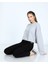 Kadın Gri Pamuklu Basic Sweatshirt 2