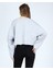 Kadın Gri Pamuklu Basic Sweatshirt 3