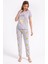 Sweet As Can Bee Kadın Pijama Takımı 2771-S - Gri Melanj 3