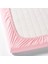 2 Li Lastikli Çarşaf Seti 60X120 cm Bebek Odası Pamuklu Lastikli Çarşaf Pembe-Beyaz 2