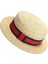 Doğal Buğday Saman Boater Fedora Üst Düz Şapka (56-58 Cm) (Yurt Dışından) 2