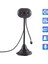 5.0 Mp 2.0 Sürücüsüz USB Mikrofonlu ve Dört Led'li Webcam (Kablo Uzunluğu 1.1m)-Siyah (Yurt Dışından) 2