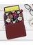 Gift Çiçekler Tasarımlı Taşınabilir Koruyucu Tablet Kılıfı & Organizer Çanta - Bordo-2 1