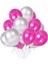 Fuşya - Gümüş Karışık Metalik Balon 50 Adet + 5 mt Balon Zinciri 1