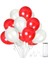 30 Adet 12 Inç Metalik Parti Balonu Metalik Kırmızı - Beyaz 1