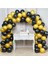 12 Inç 100 Adet Metalik Gold - Pastel Siyah Balon + 5 mt Balon Zinciri 1