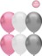 12 Inç 30 Adet Metalik Gümüş-Pembe-Beyaz Balon 1