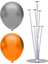 7 Çubuklu Balon Standı + 7 Adet Balon ( Gümüş - Turuncu ) 1