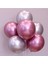 Krom Balon 12" Inç Gümüş-Pembe Renk 10 Adet 1