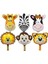 6 Adet 14'' 35 cm Safari Set Folyo Balon Hayvan Seti Maymun-Zürafa-Zebra-Aslan-Inek-Kaplan 1