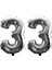 33 Yaş Sayı Folyo Balon Gümüş 40 Inç 100 cm 1