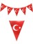 Kırmızı Beyaz Türk Bayraklı Flama, 23 Nisan 19 Mayıs Süsleme 1