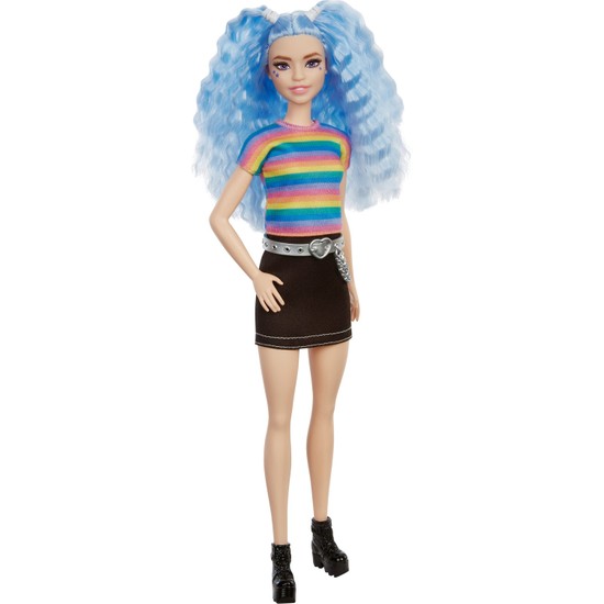 Barbie Büyüleyici Parti Bebekleri (Fashionistas) Bebek, Siyah Etekli, Mavi Saçlı Grb61