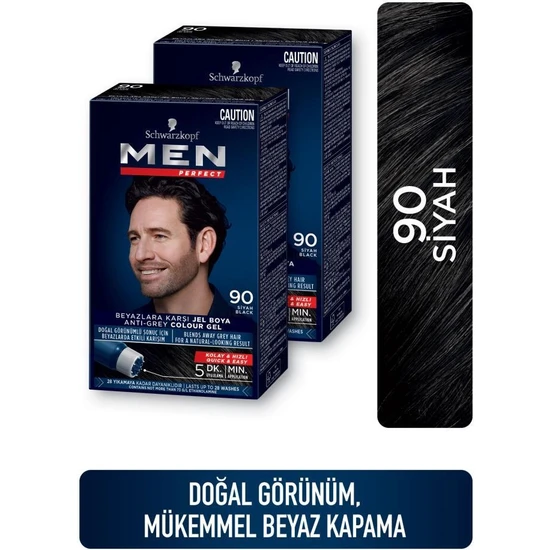 Men Perfect Saç Boyası 90 - Siyah X 2 Adet