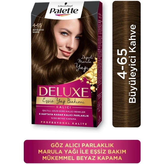 Palette Deluxe Kalıcı Renkler 4-65 Büyüleyici Kahve Saç Boyası