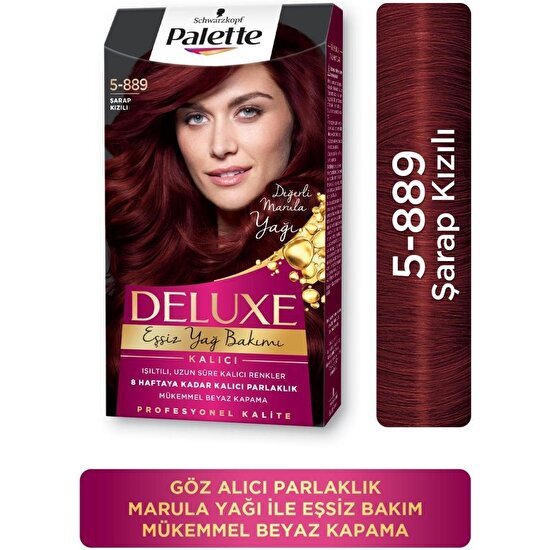 Palette Deluxe Kalıcı Renkler 5-889 Şarap Kızılı Saç Boyası
