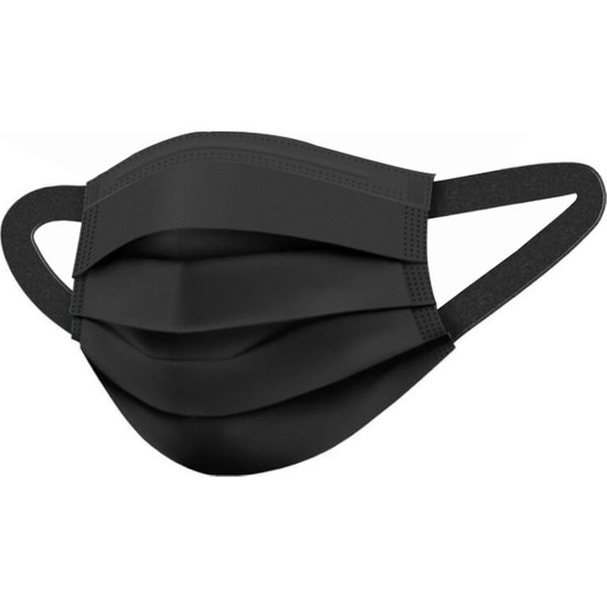 Rıfat Talay Medikal 1 Kutu 3 Katlı Kulak Dostu Maske (Siyah)