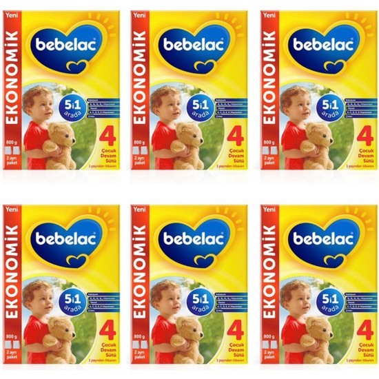 Bebelac 4 Toz Bebek Devam Sütü 800 gr 6 Kutu Çocuklar İçin Besleyici ve Ekonomik Seçim