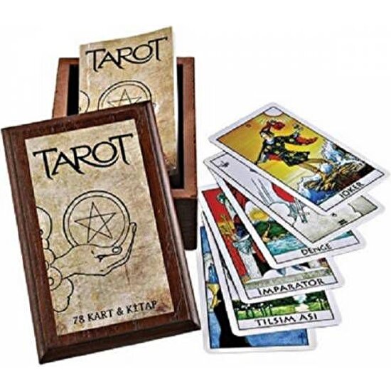 Bulduk Tarot Kartları 78 Kart ve Kitap Ahşap Kutulu Tarot Oyun Kartı