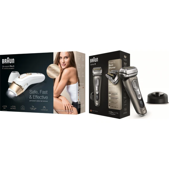 Braun Silk Expert Pro 5 PL5124 Yeni Nesil Ipl Cihazı 400.000 Atım +Braun Series 9 9325S Islak ve Kuru Tıraş Makinesi