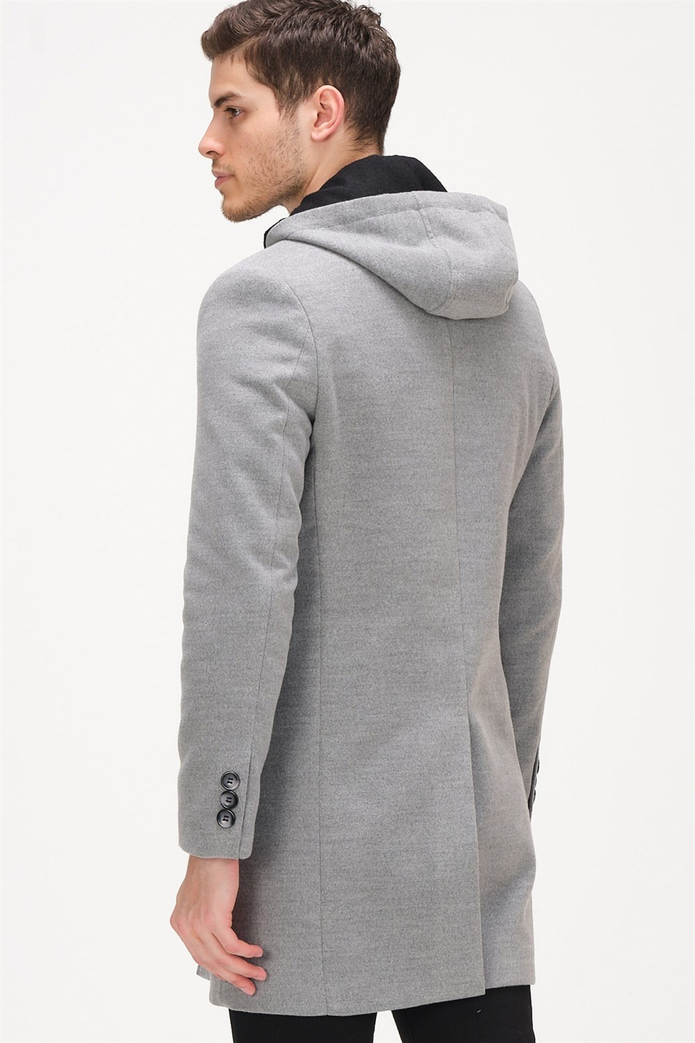 Dewberry PLT8376 Erkek Palto-Gri görsel 2